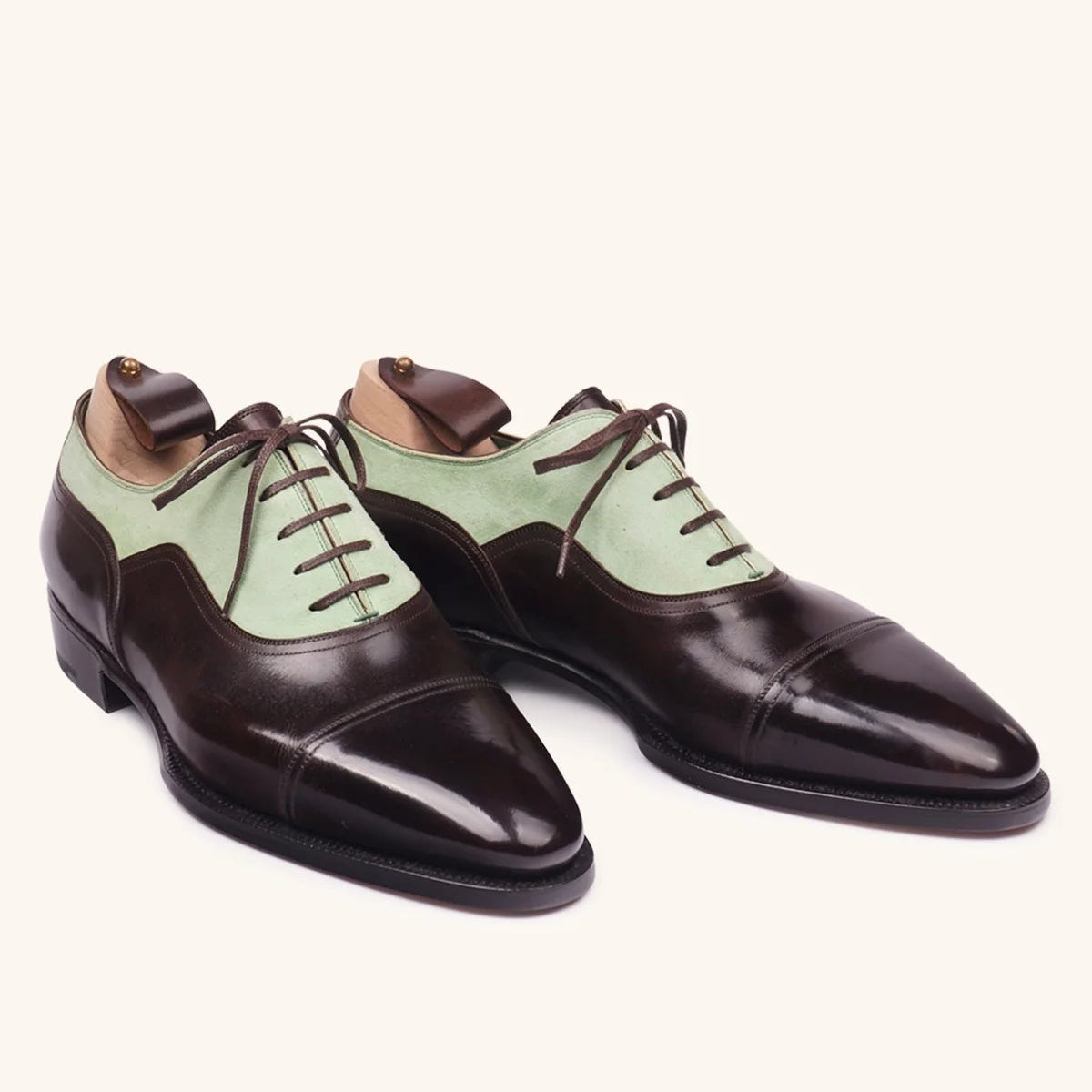 Stefano Bemer, Brown & Pistacchio Balmoral Oxfords