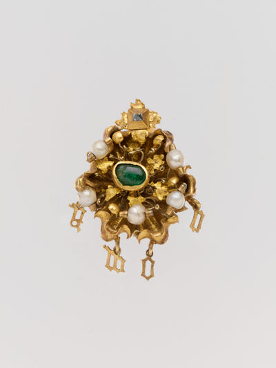 Cluster Brooch with Letters Spelling "Amor"