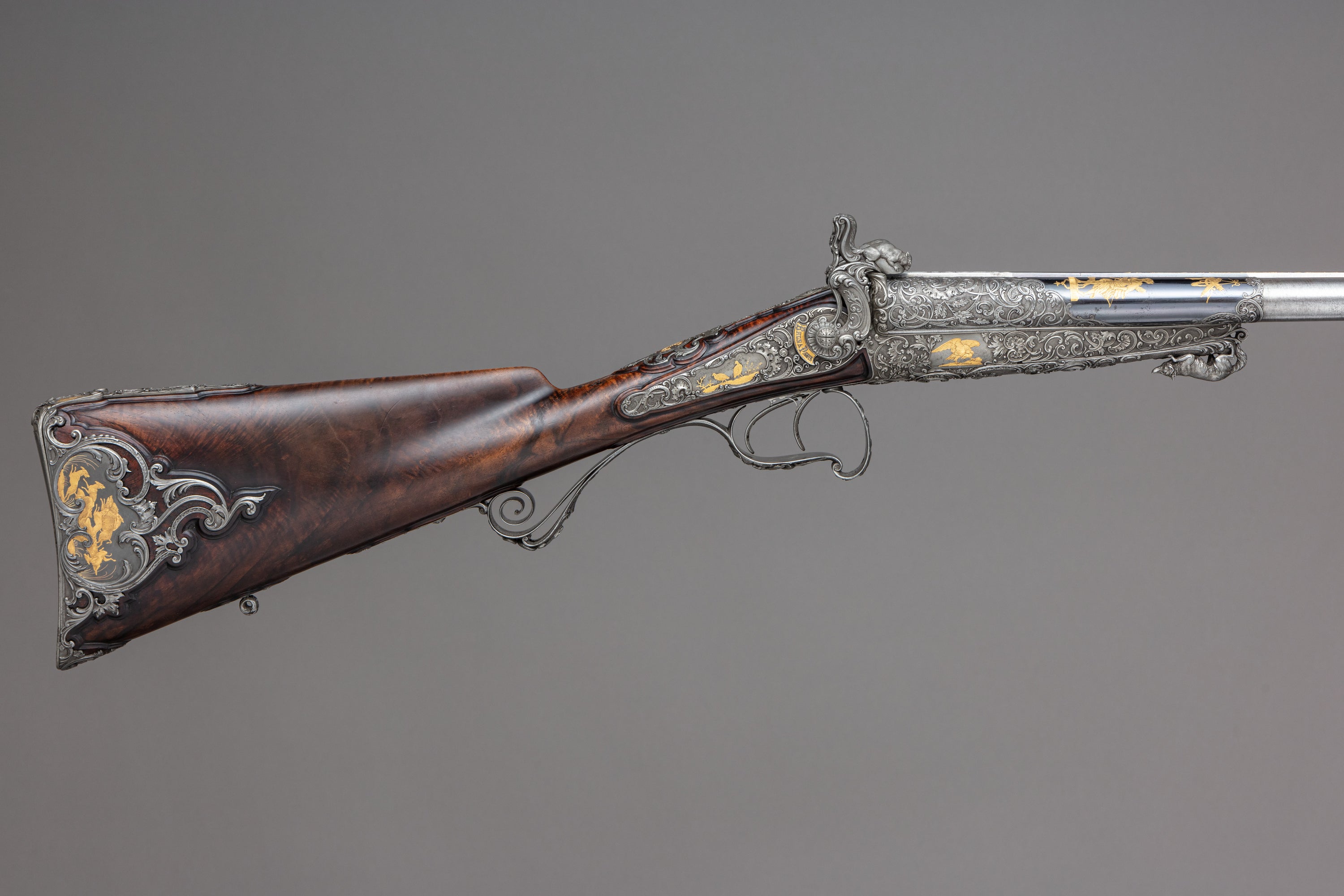 Double-Barrel Breech-Loading Pinfire Shotgun