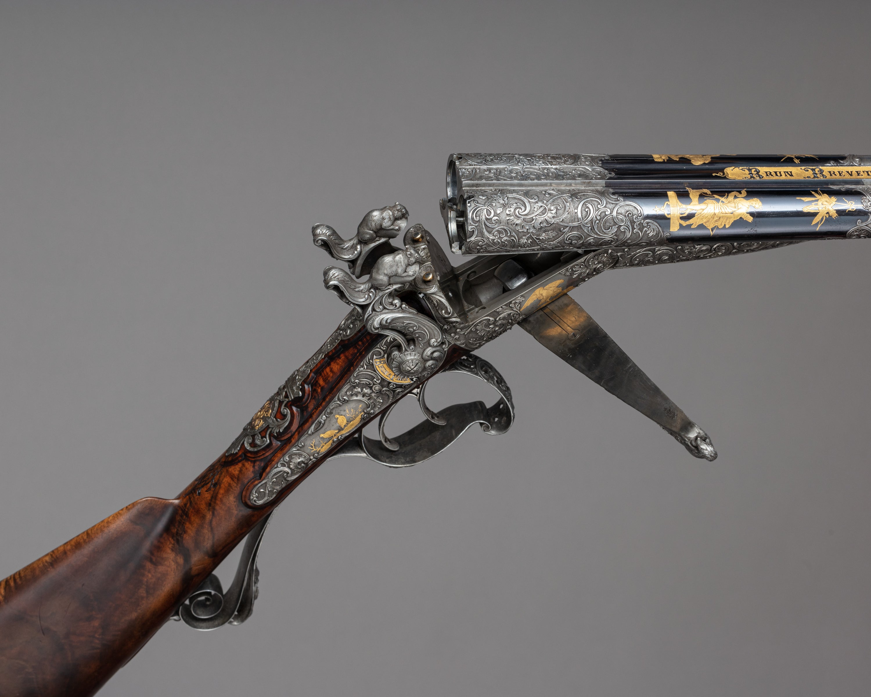 Double-Barrel Breech-Loading Pinfire Shotgun