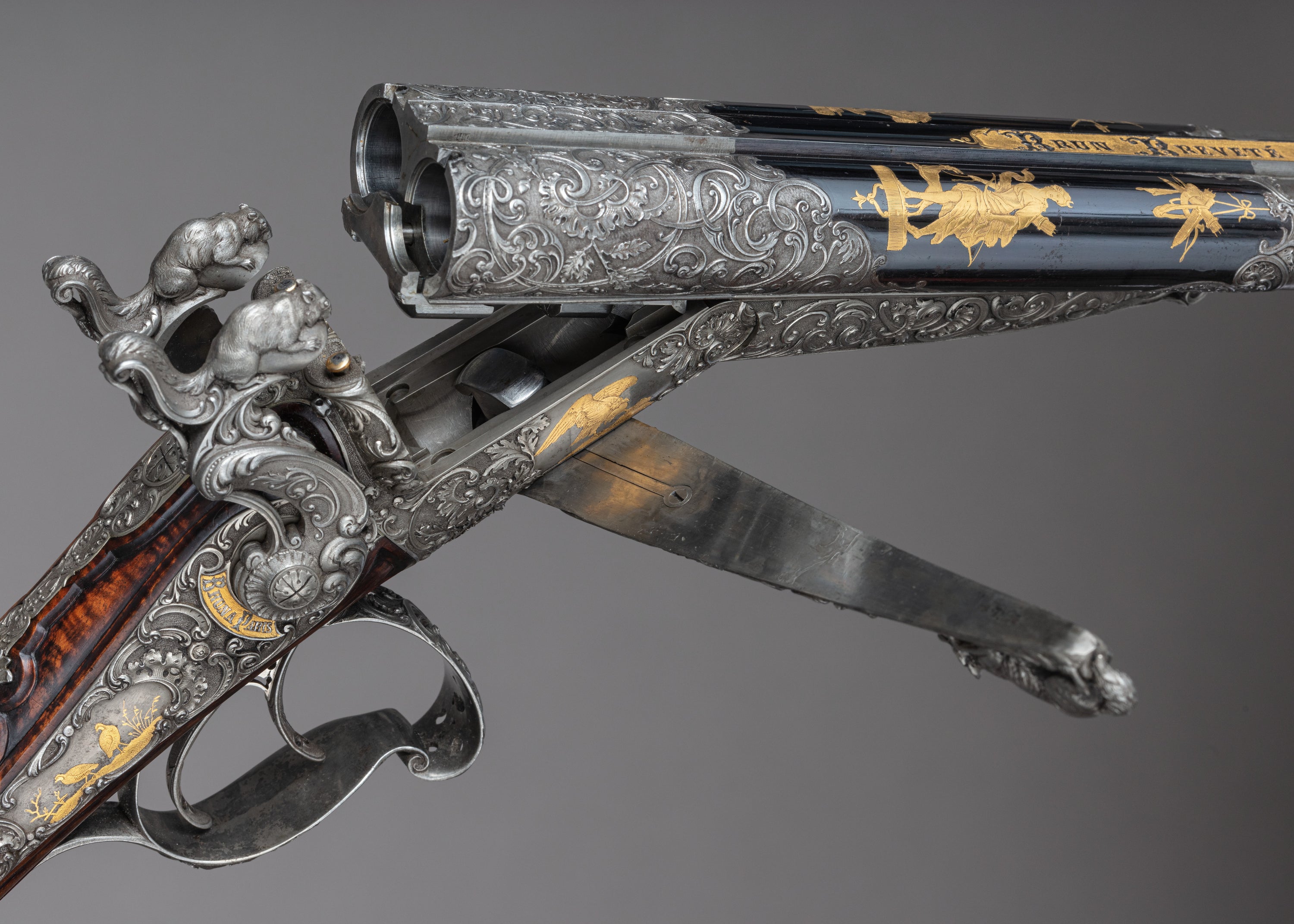 Double-Barrel Breech-Loading Pinfire Shotgun