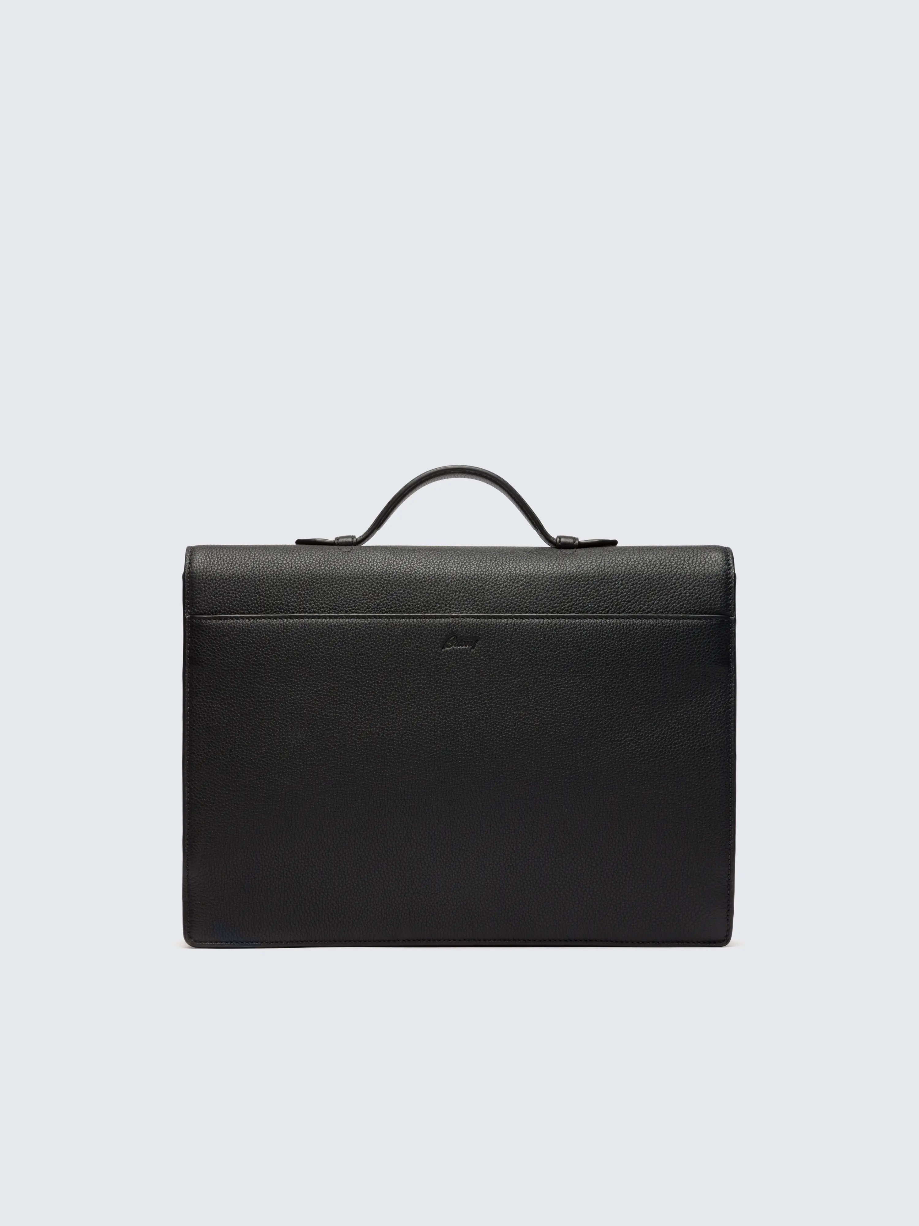 Brioni, Black Grained Leather Briefcase